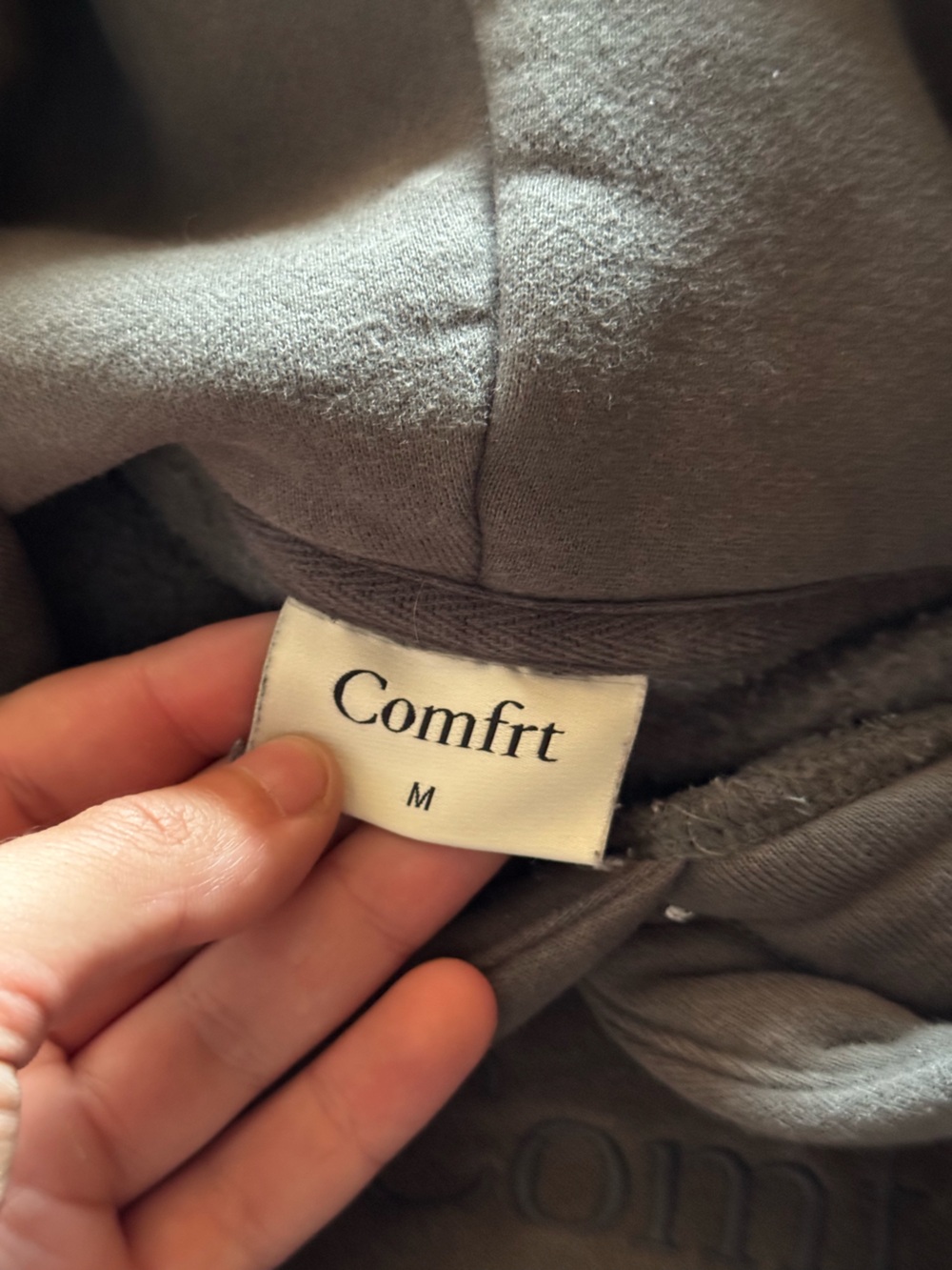 Comfrt Grey Fleece Pullover Sweatshirt Size Medium - Picture 4 of 5